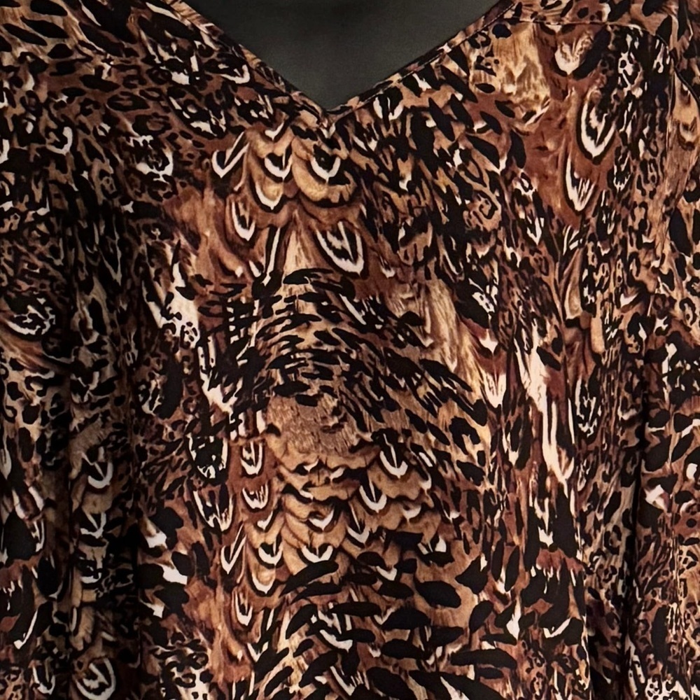 CATO Brown Patterned Top 22/24W - Picture 5 of 5